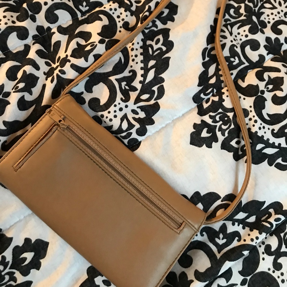 Tan crossbody wallet